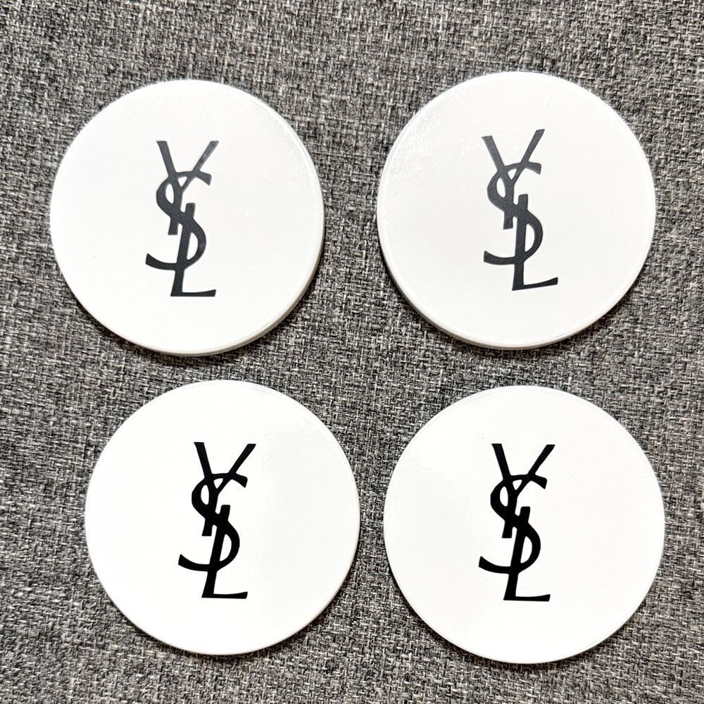 YSL White Coasters Set